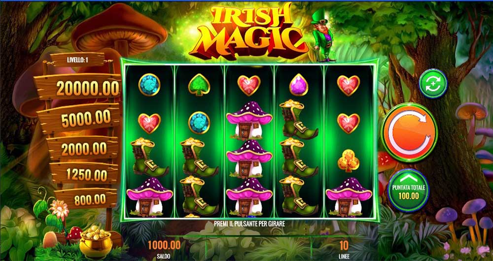 griglia slot machine online irish magic 